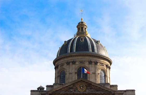 A detailed illustration of the French political system structure showing the President, Parliament, and Judiciary branches.