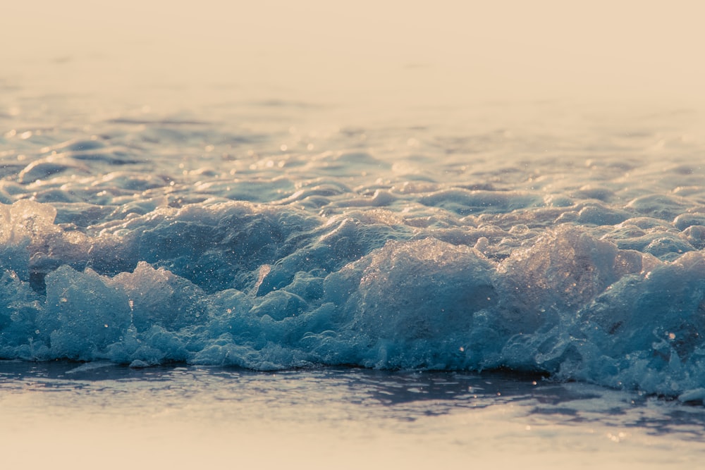 wavy sea in close-up photography