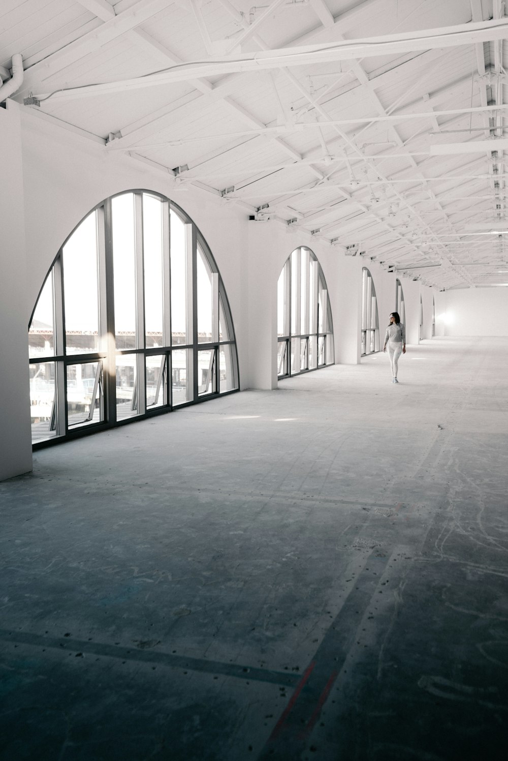 woman walking inside building