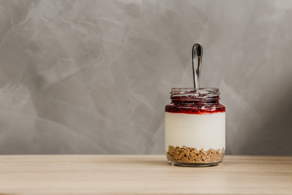 clear glass jar with juice