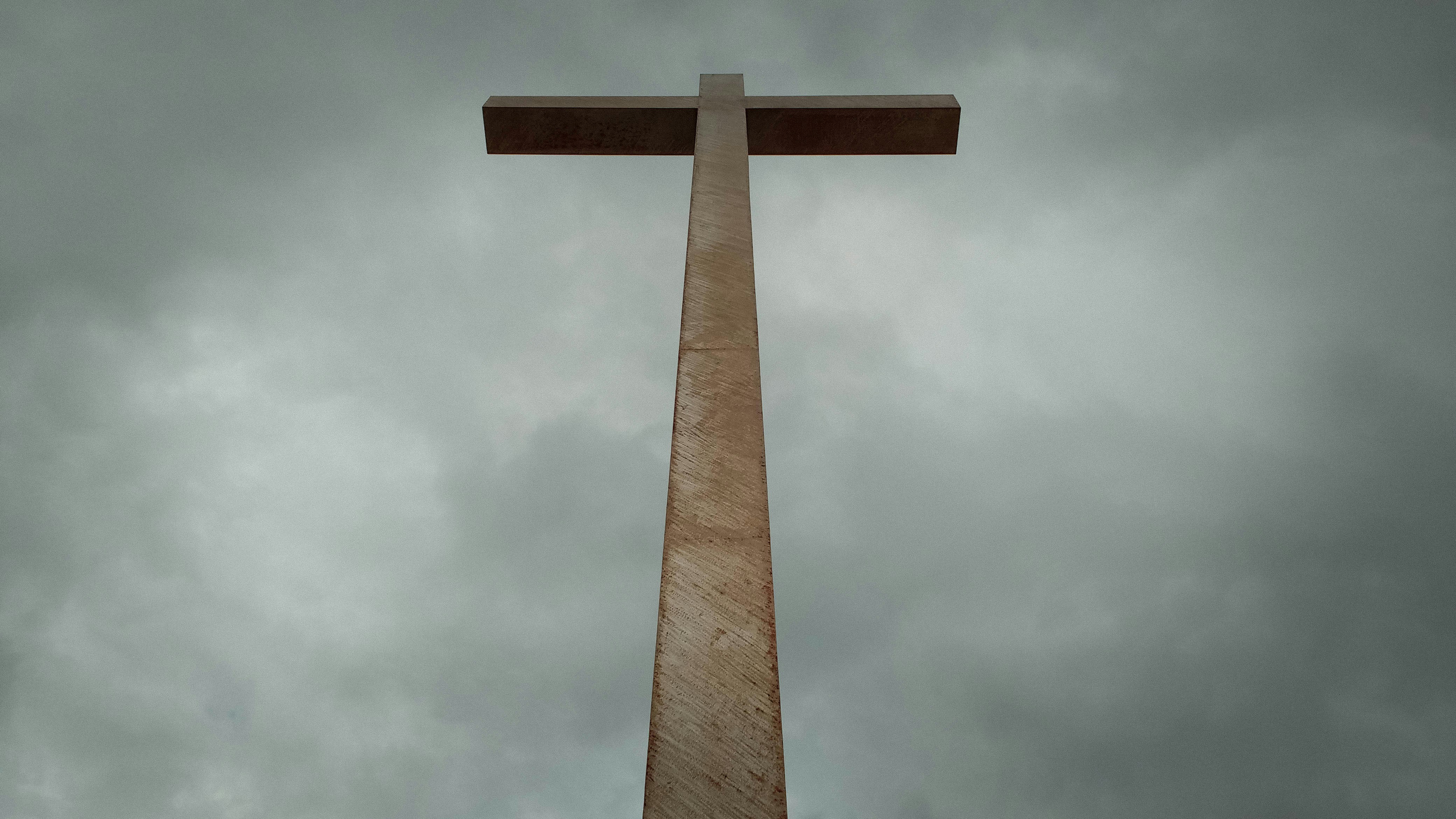 architectural photography of brown cross