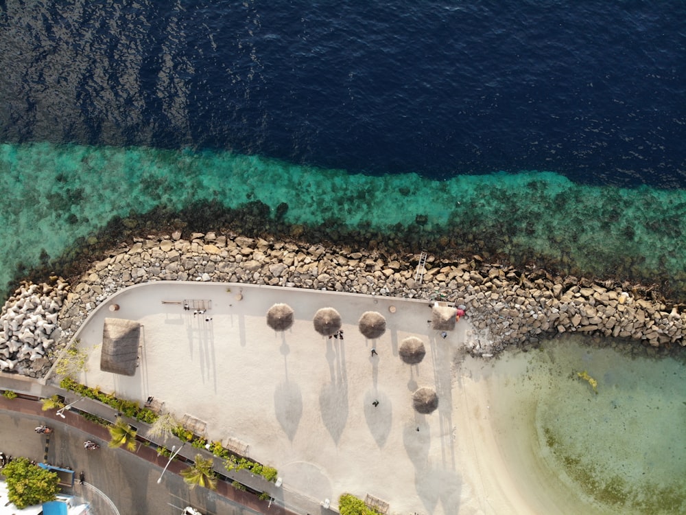 aerial view photography of beach