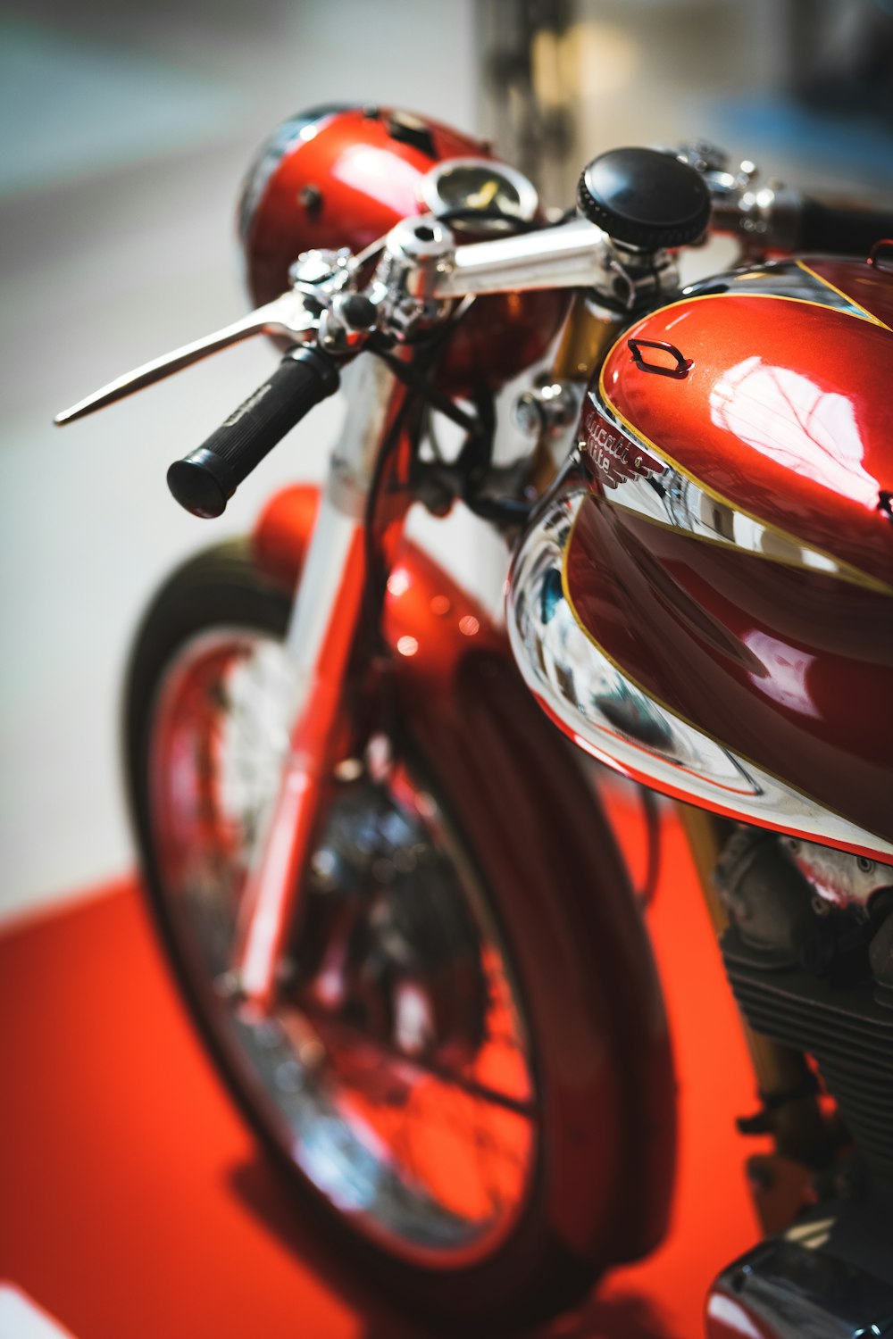 motorcycle on red carpet