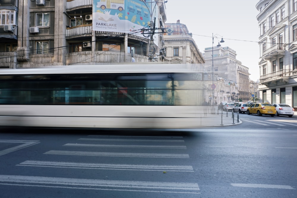 bus running on road