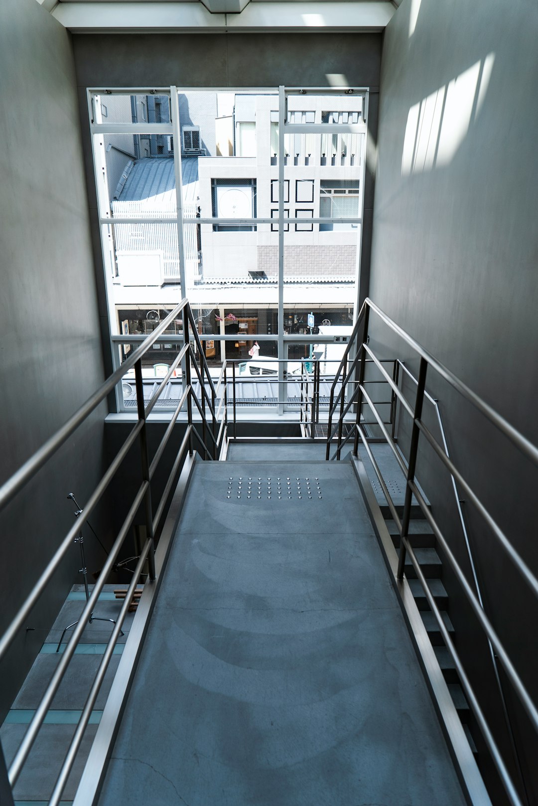 grey and black stair