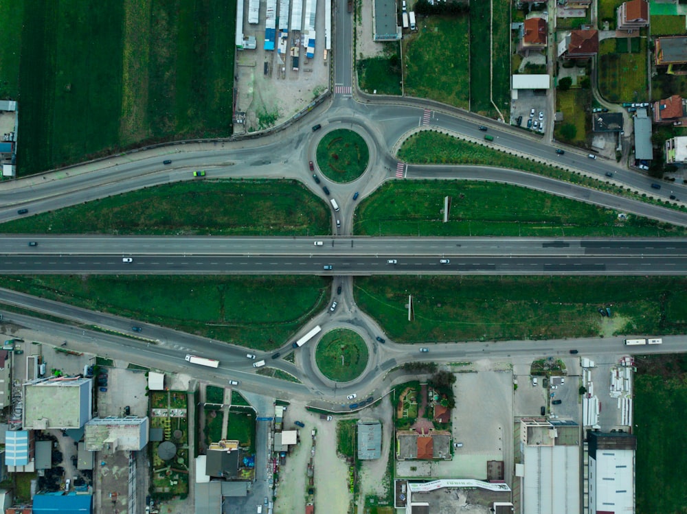 high angle photo of bridge