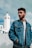 man in blue washed jacket