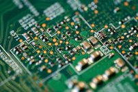 green and white circuit board