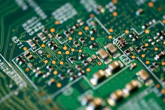 green and white circuit board