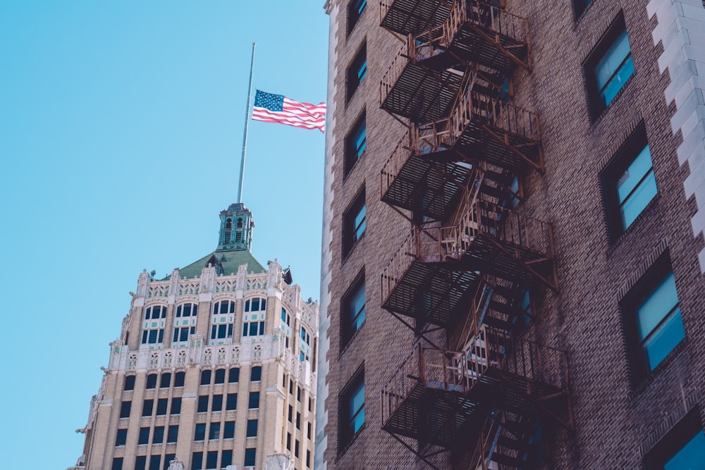 flag on building polw