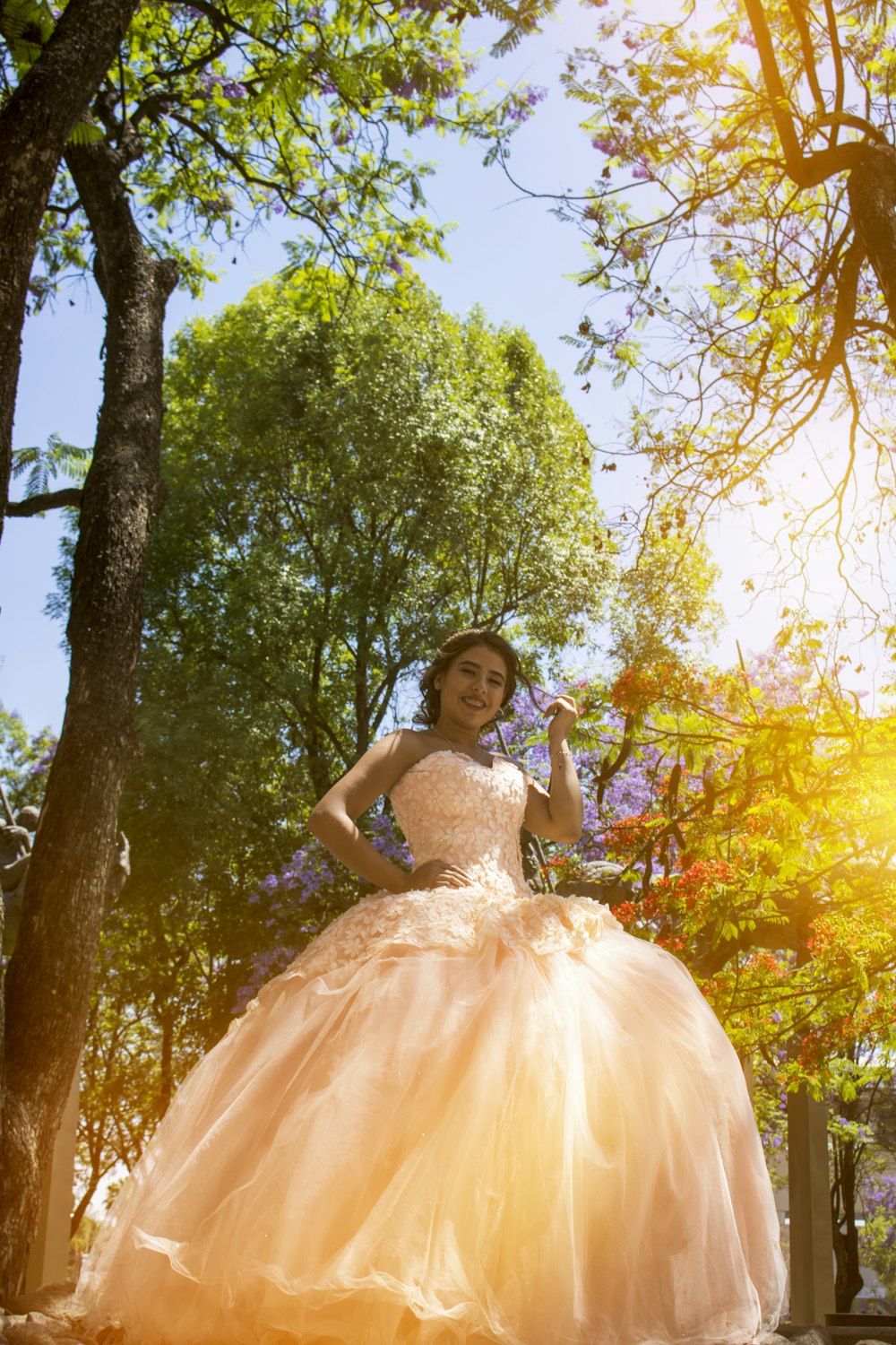 woman wearing white gown