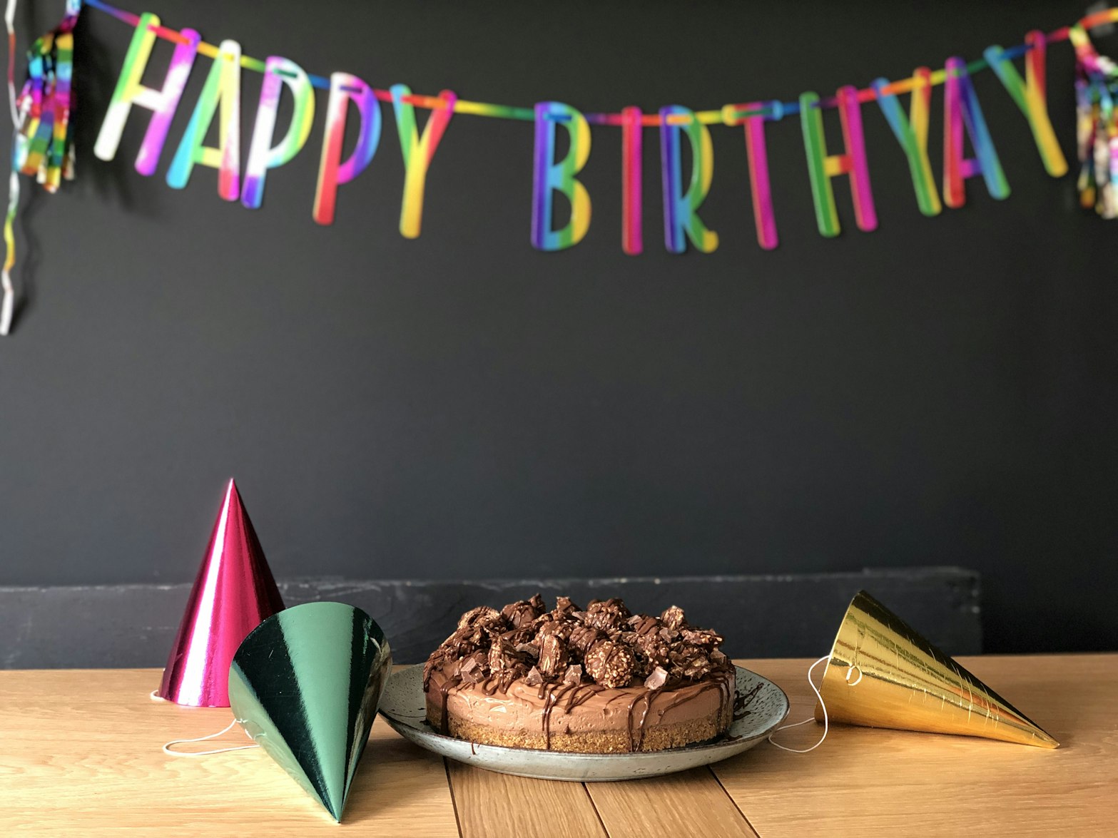 Chocolate cake on the table