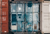 blue intermodal container