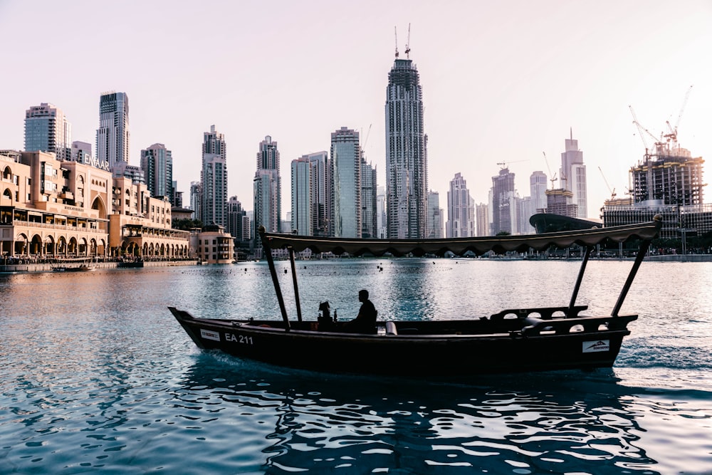 person riding boat