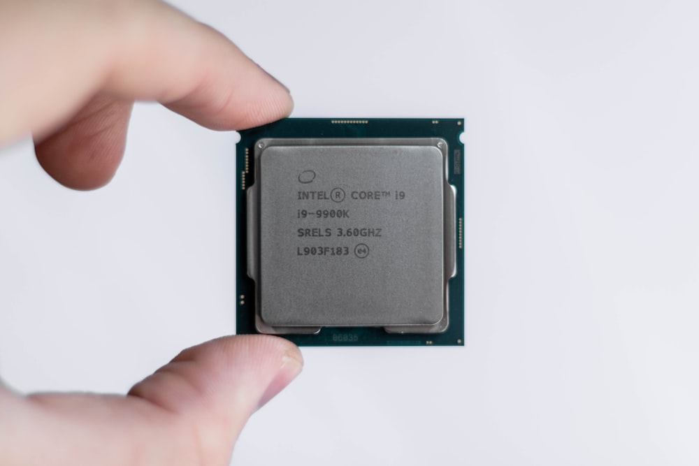 persona in possesso di processore Intel
