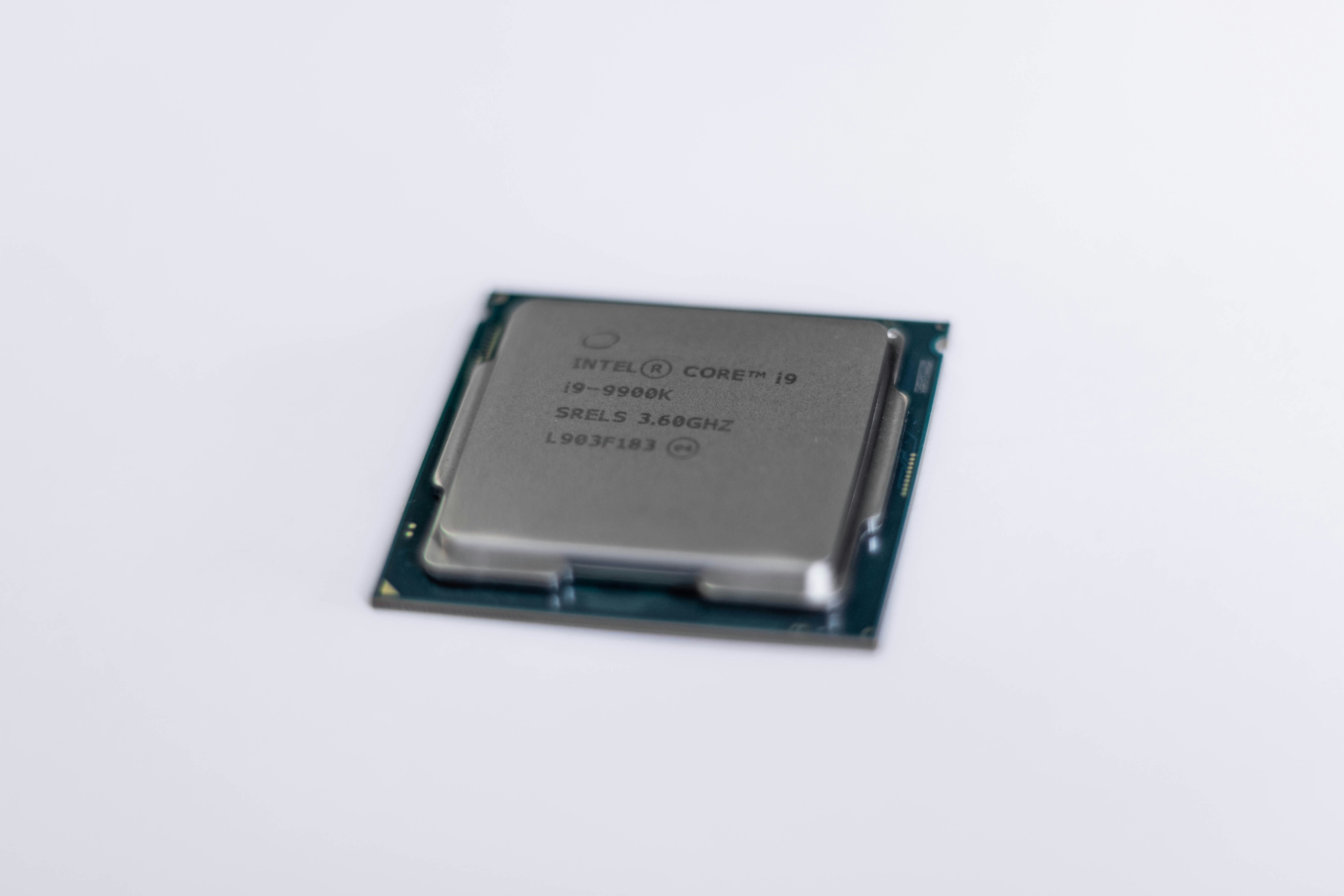 Intel Core CPU on white panel