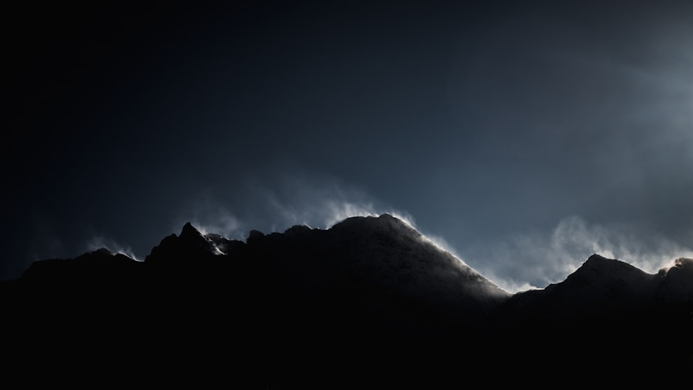 silhouette photography of mountain