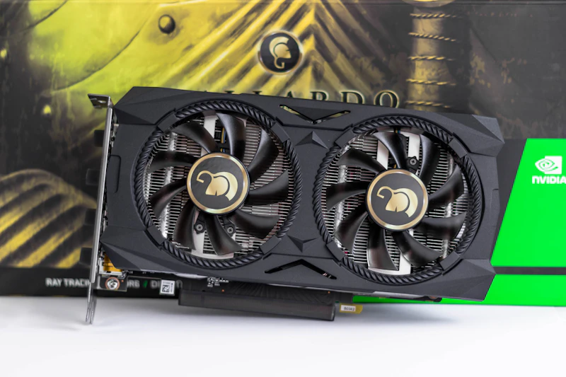 Close-up of a GPU fan