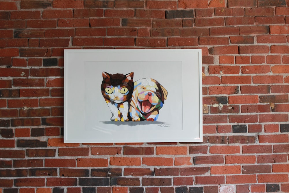 two animal painting on wall