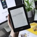 turned-on Kindle tablet
