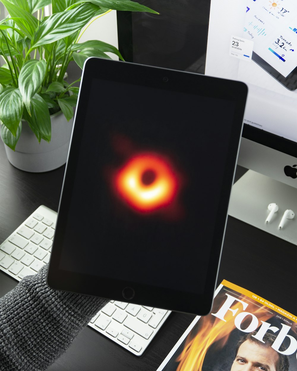 iPad exibindo círculo vermelho