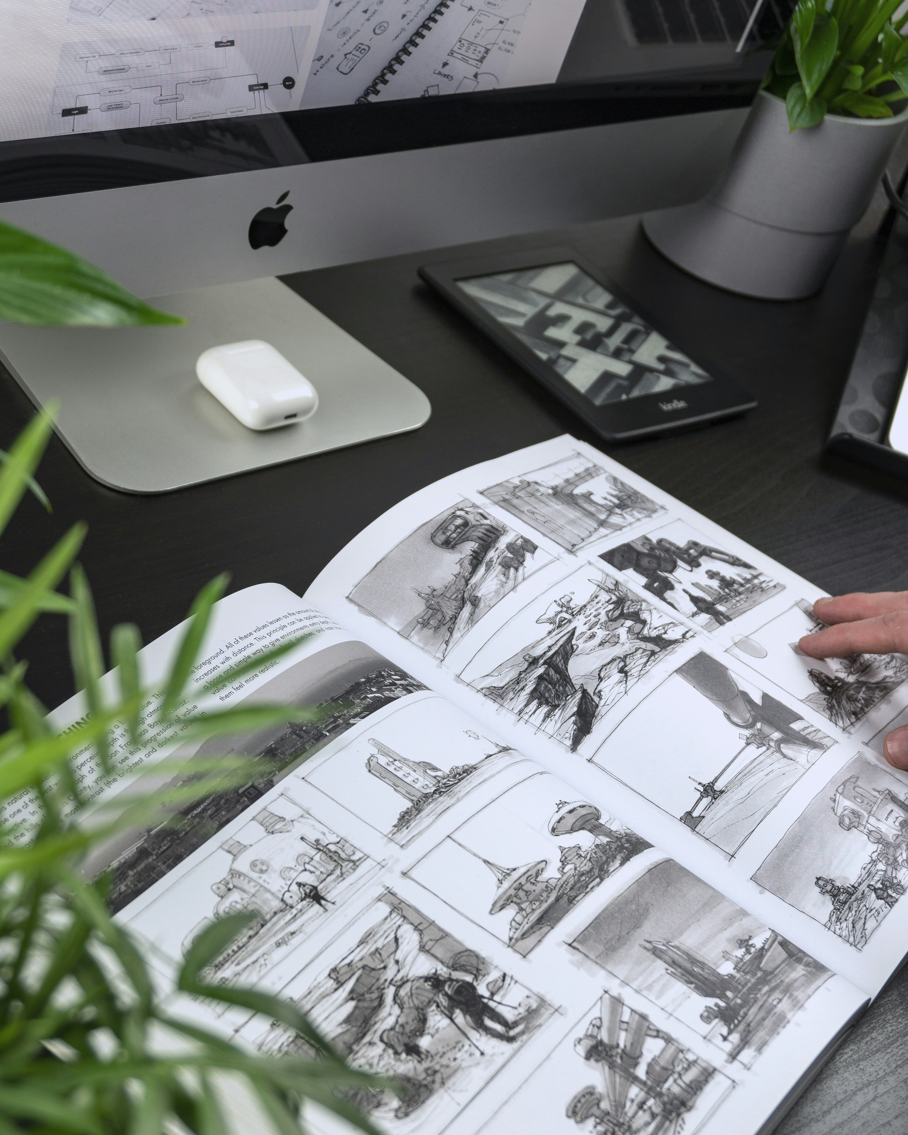 eingeschalteter silberner iMac