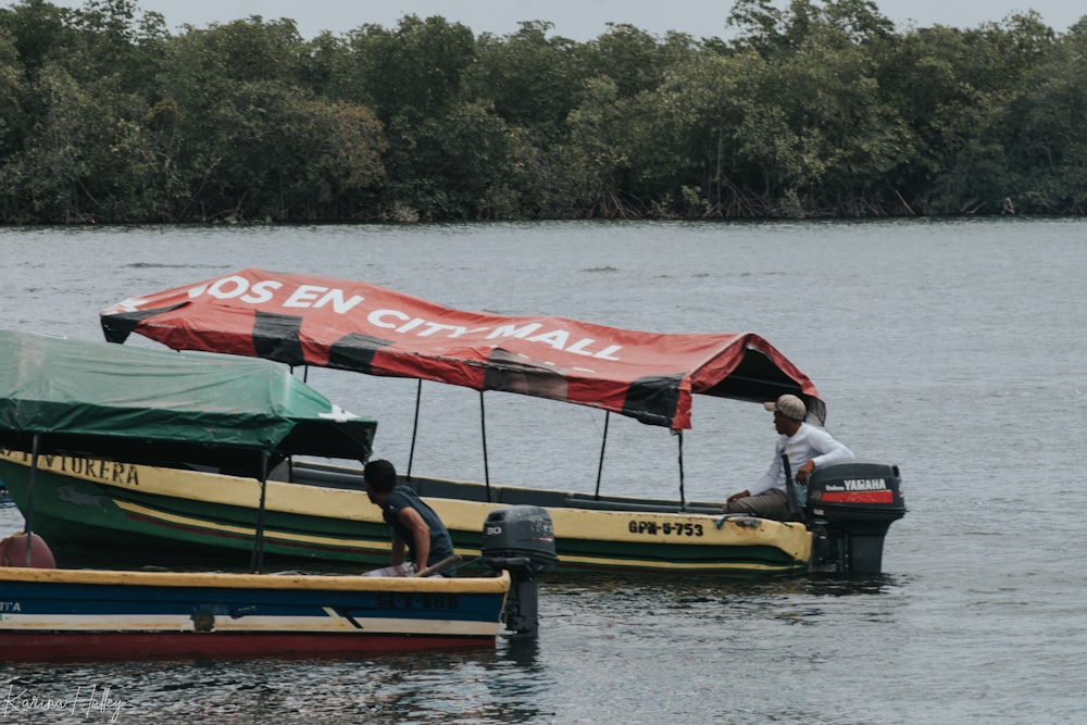 man riding boat