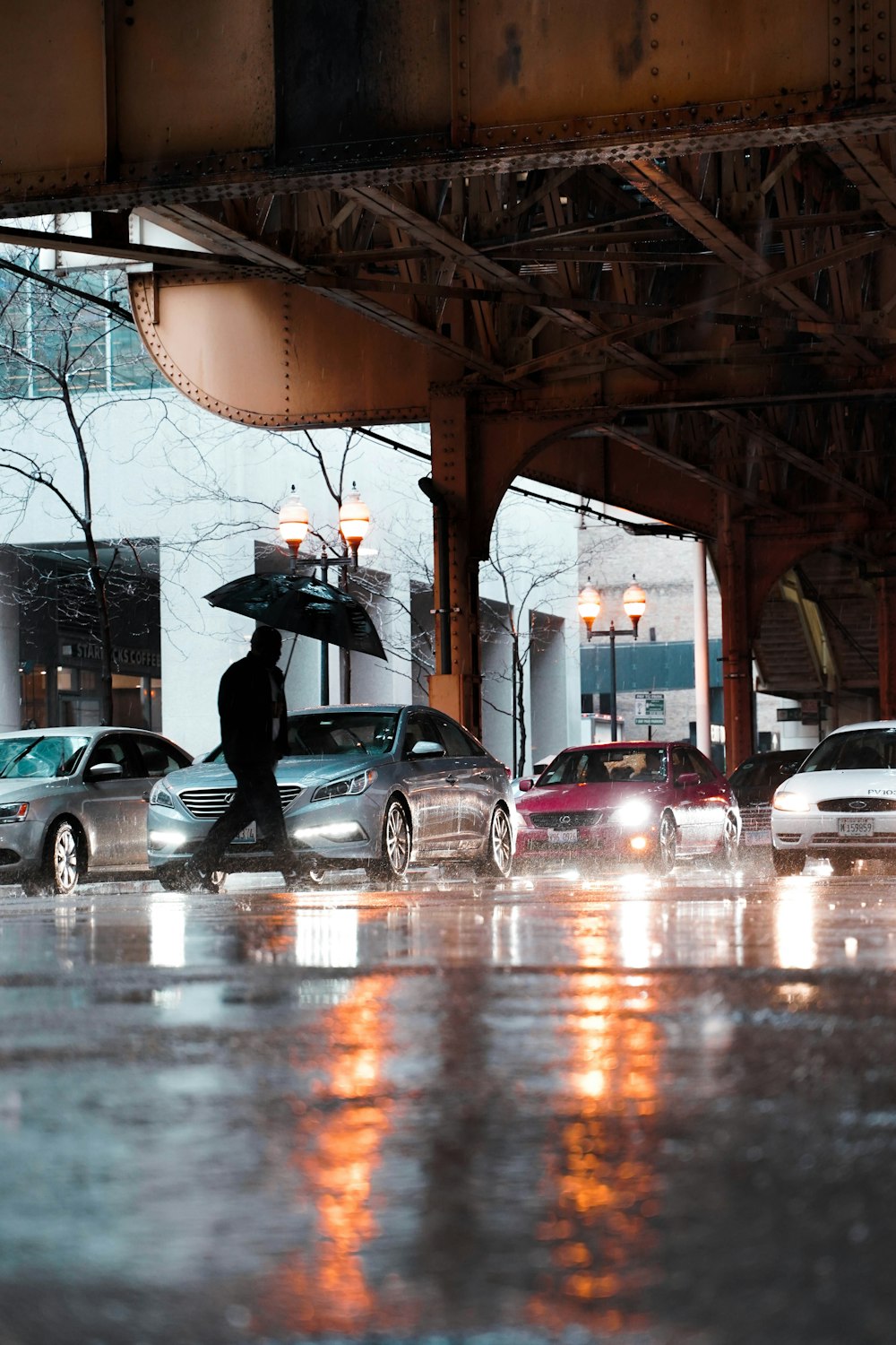 man walking on road