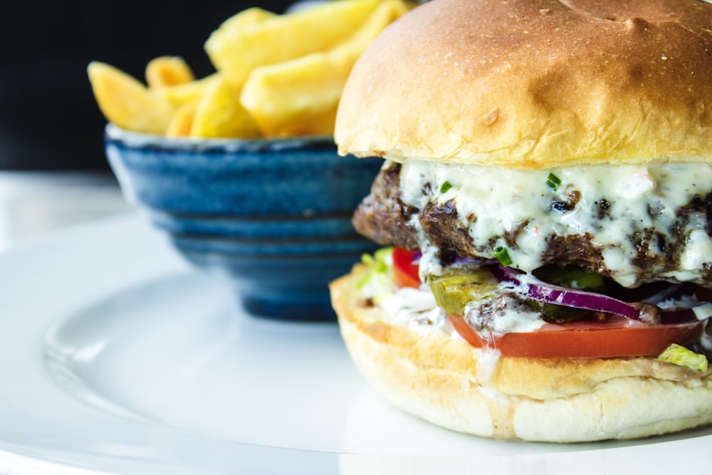 burger and fries