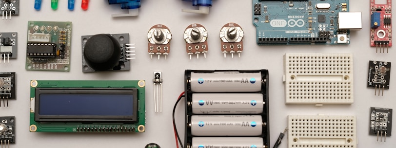 flat lay photography of circuit board