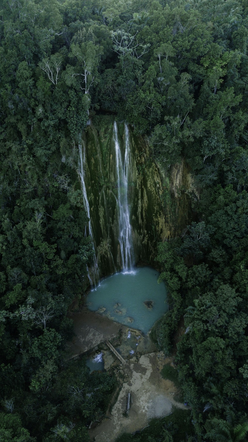 selective focus photography of waterfalls during daytime