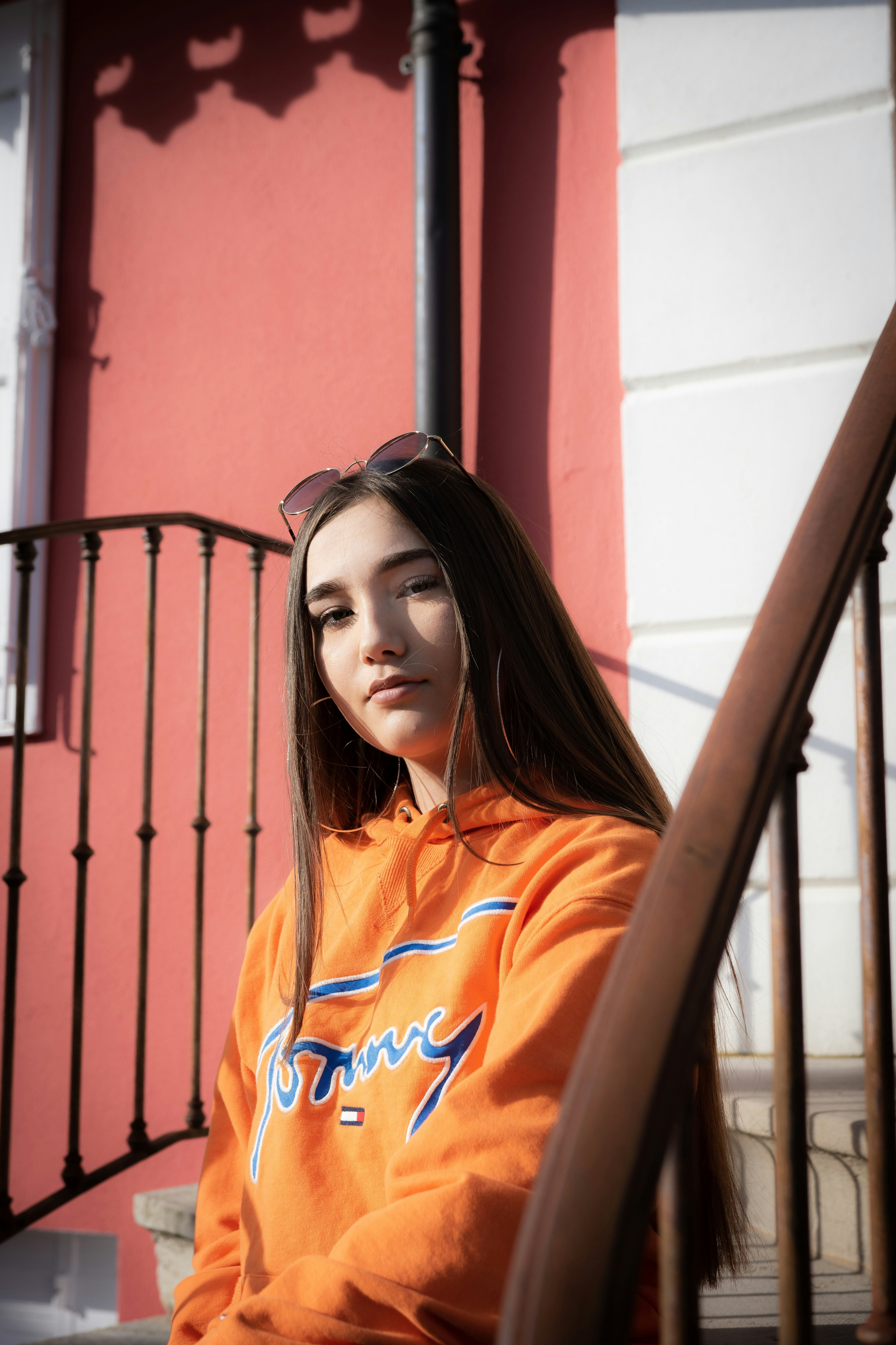 orange tommy hilfiger hoodie