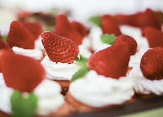 cupcakes with strawberries on top