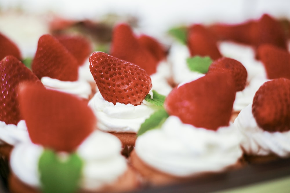 cupcakes with strawberries on top