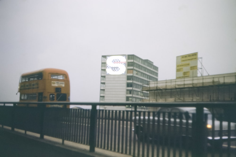 yellow bus on road