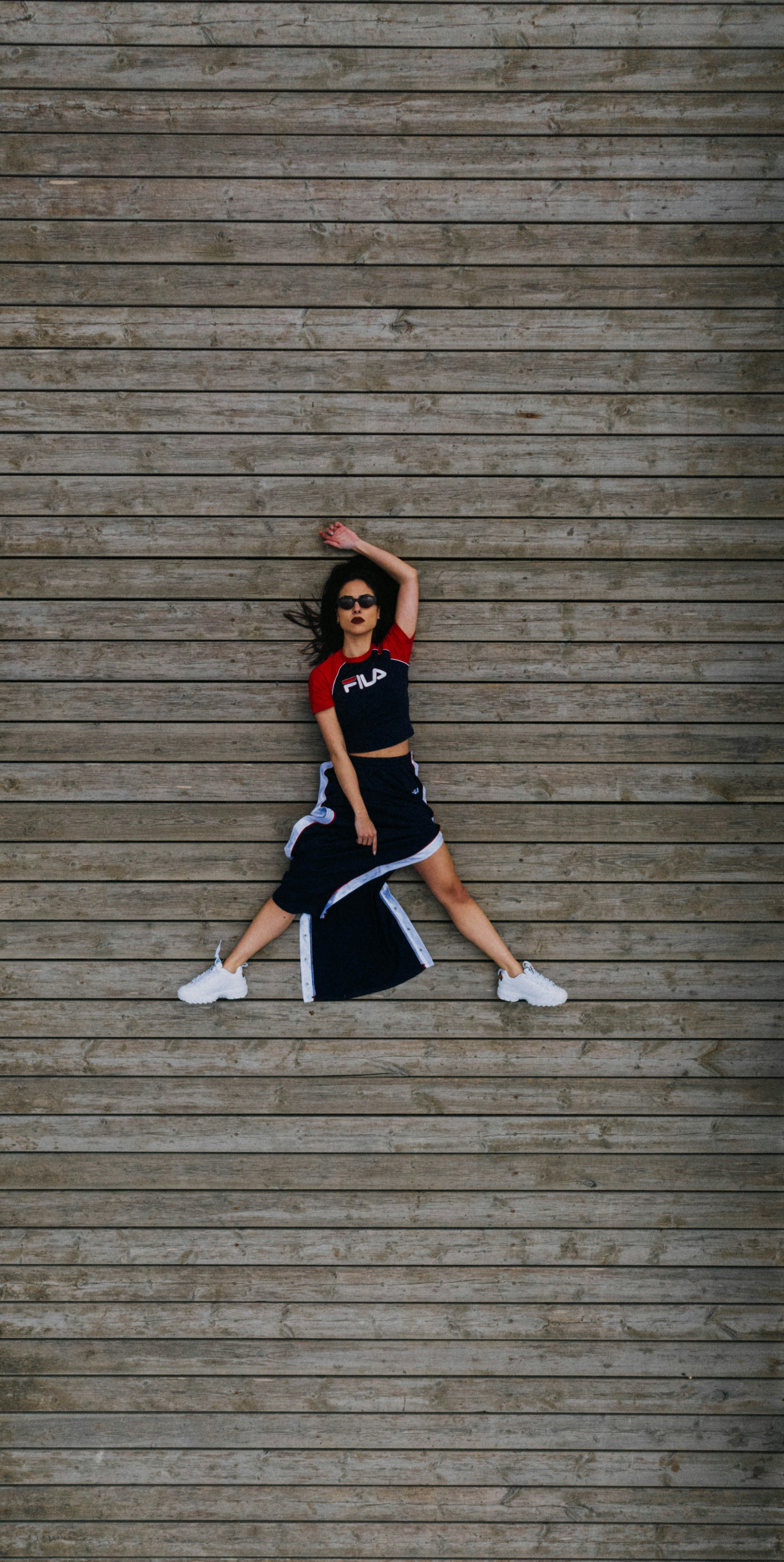 black and red fila shirt