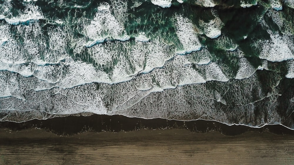 seashore in aerial photography