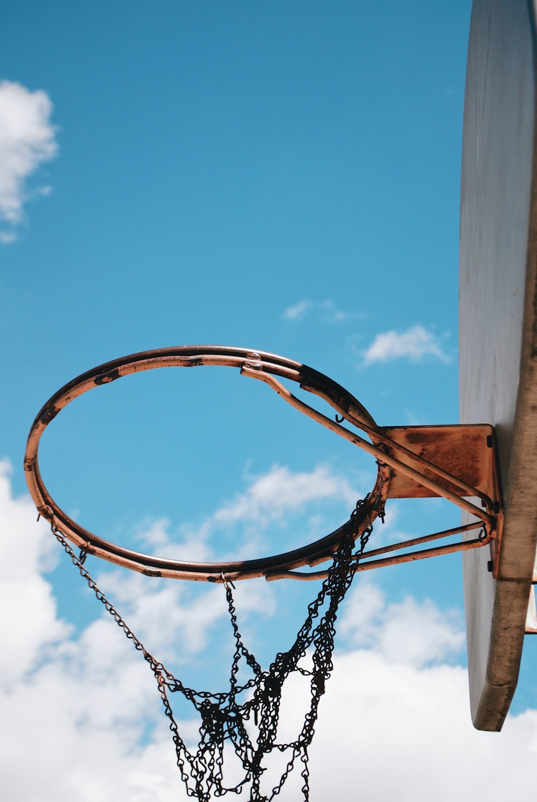 closeup photo of brown and black basketball hoop