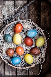 assorted-colored eggs