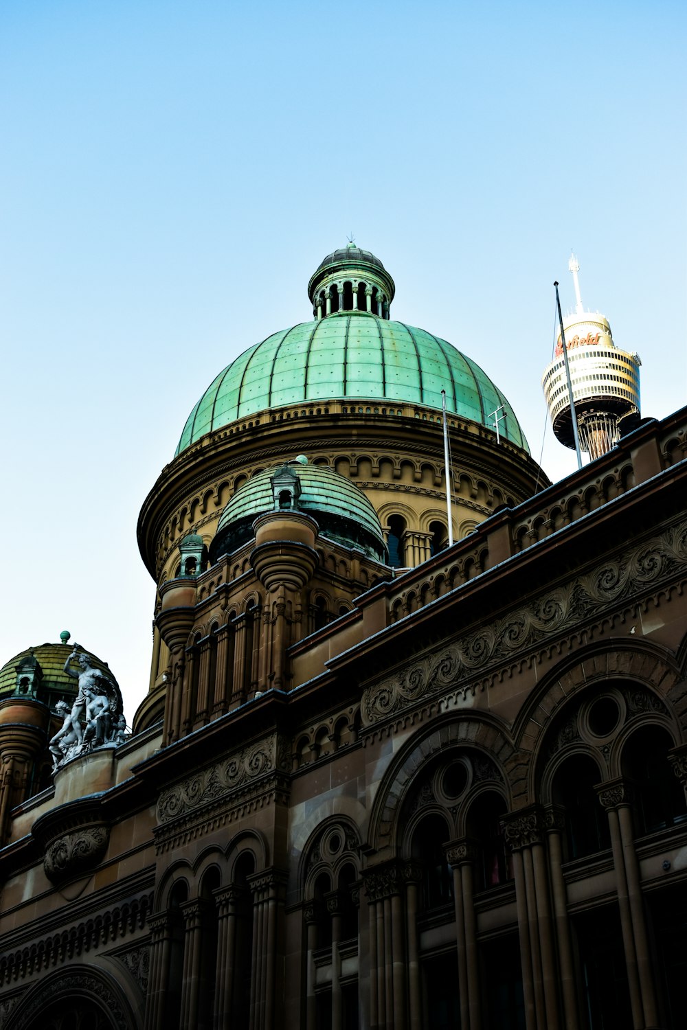 green painted dome building