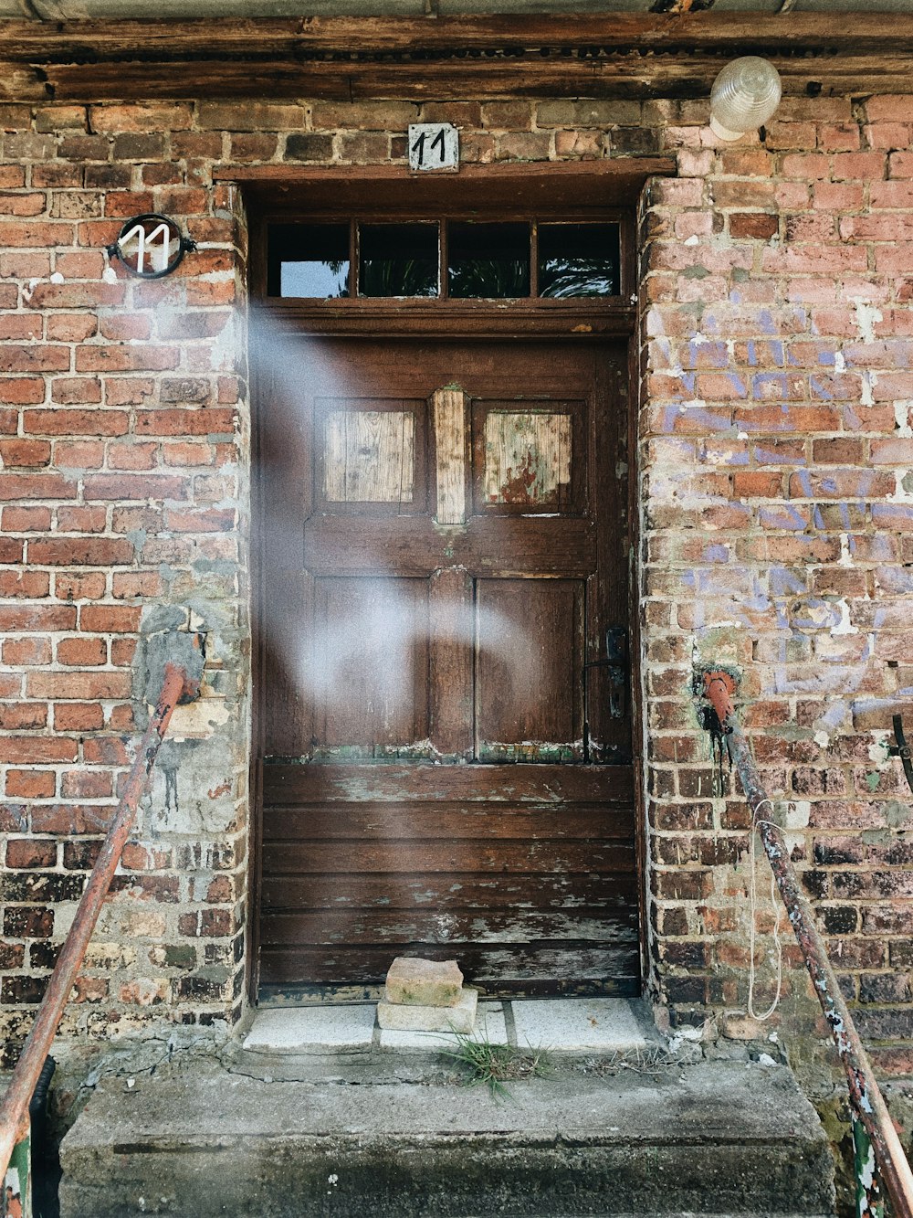 closed brown wooden door