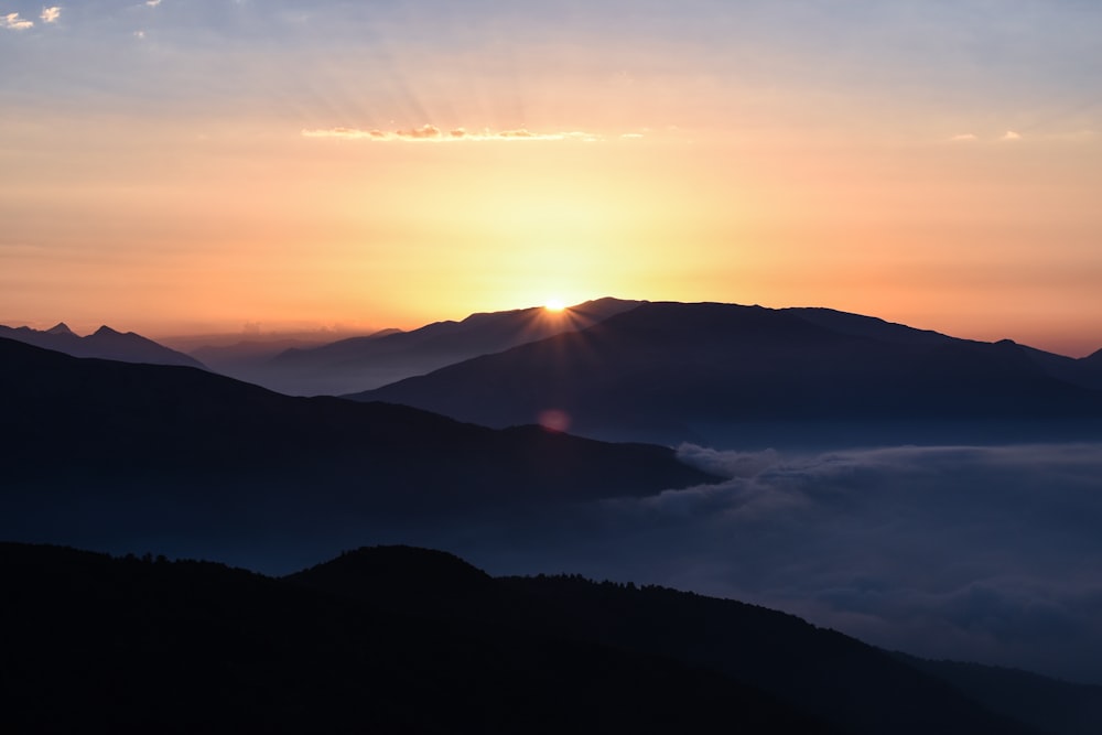 golden hour photography on mountain