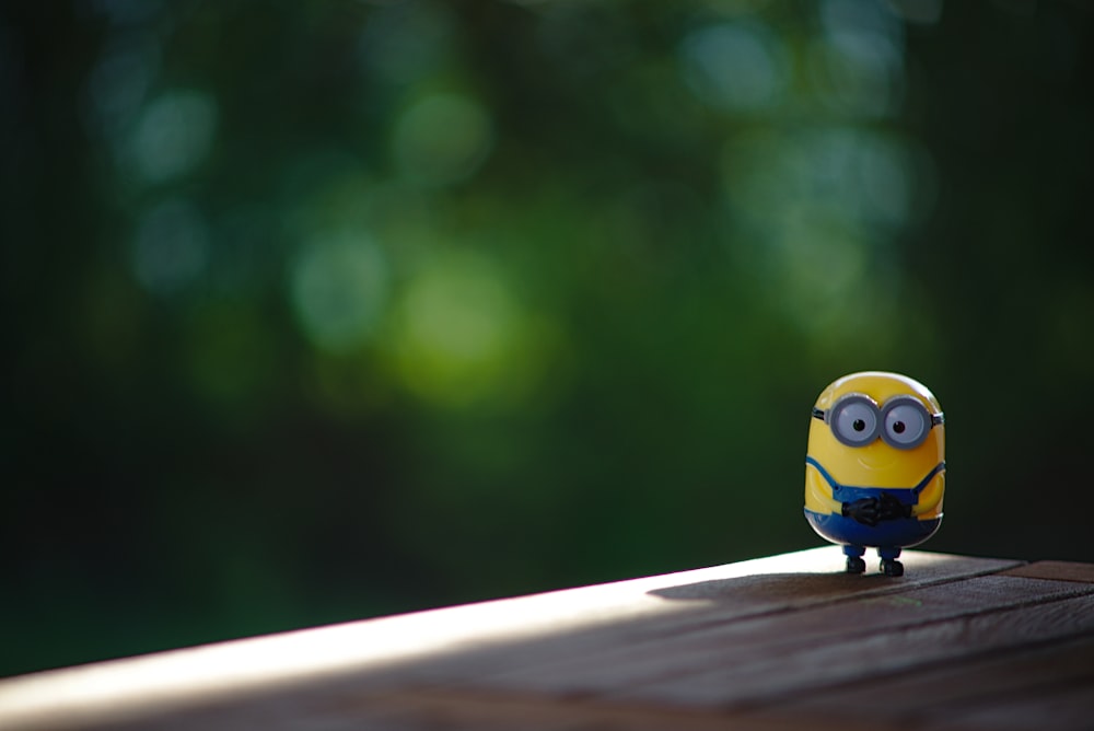 Minions toy on railings