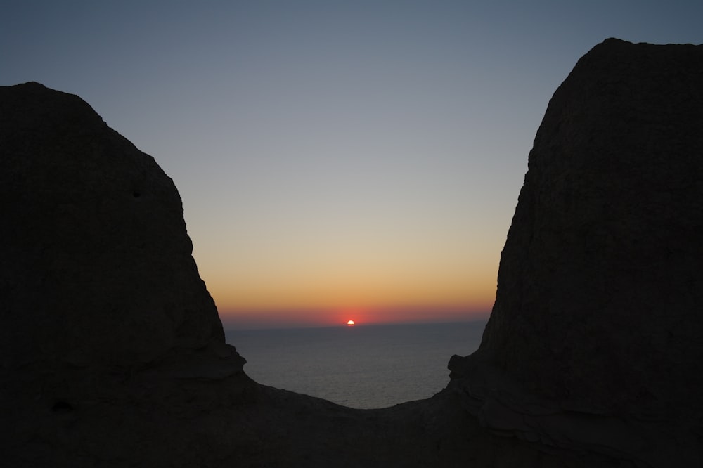 silhouette photography of mountain