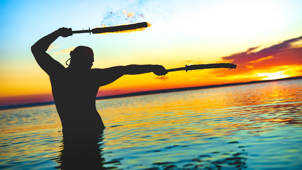 man holding sword