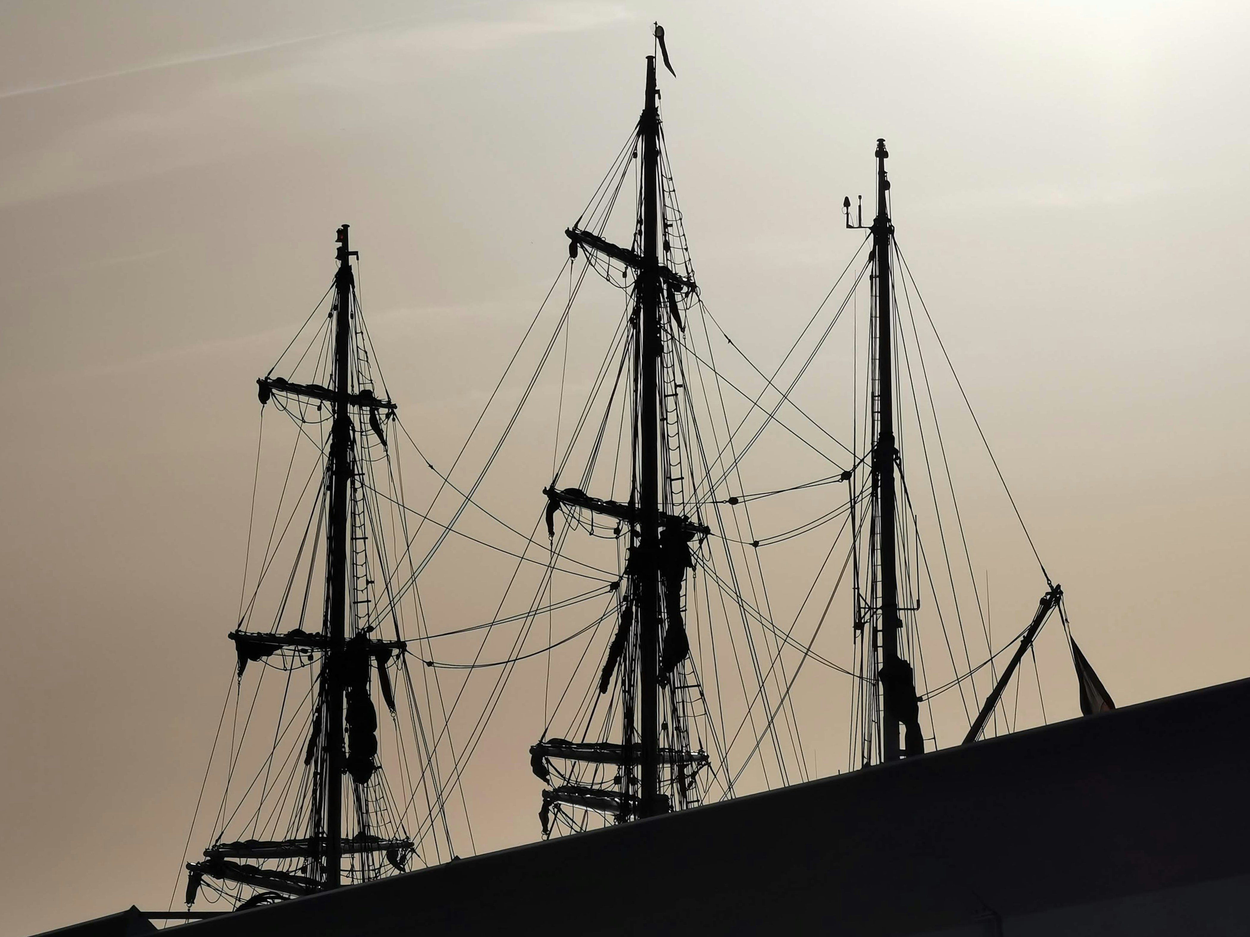 silhouette photography of light post