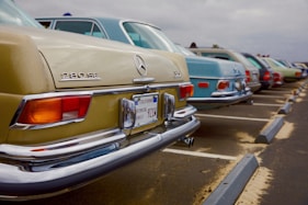 beige Mercedes-Benz classic vehicle