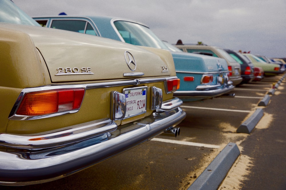 beige Mercedes-Benz classic vehicle