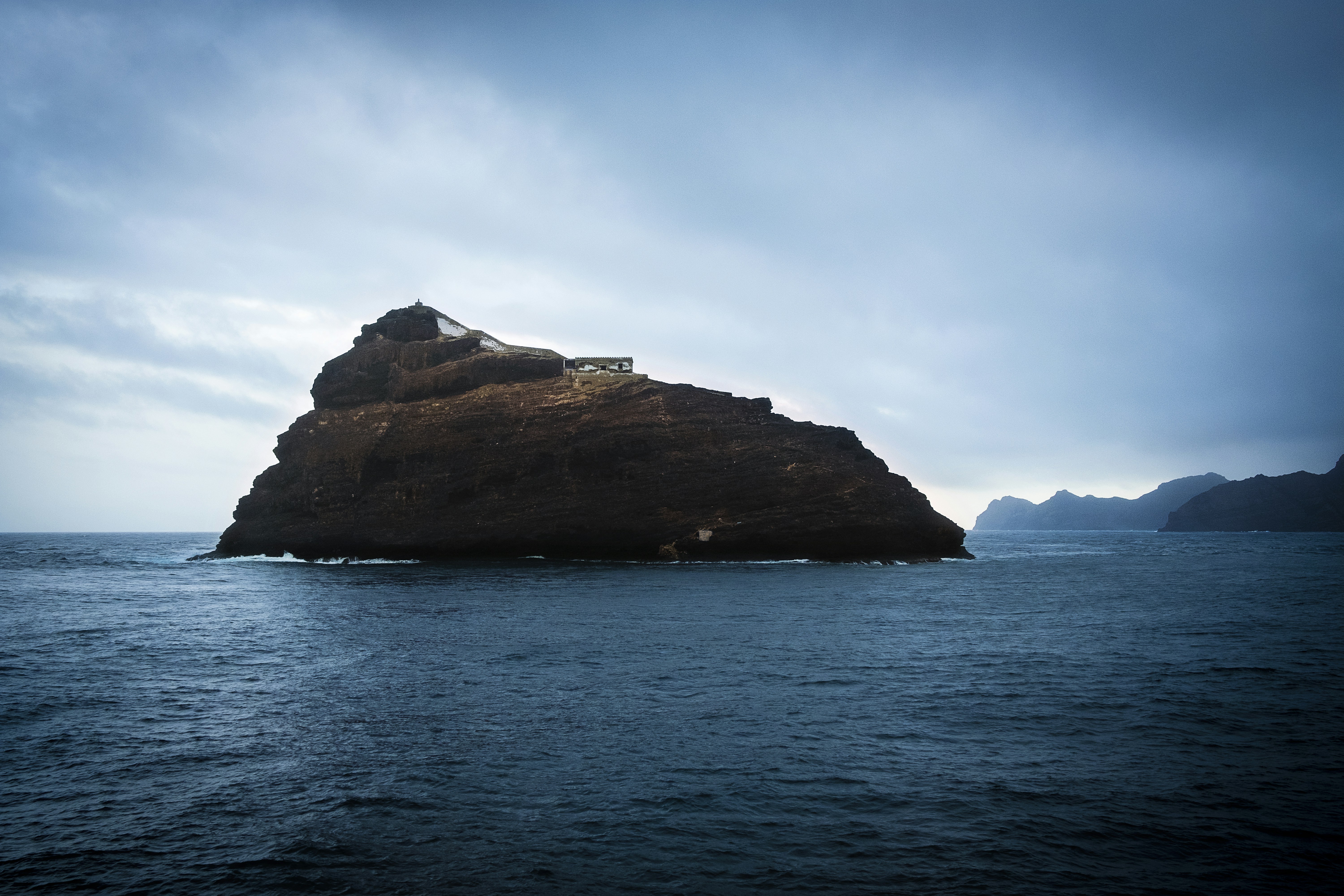 islet view on calm sea cabo verde teams background