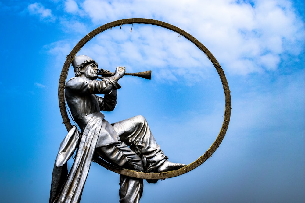 man playing wind instrument